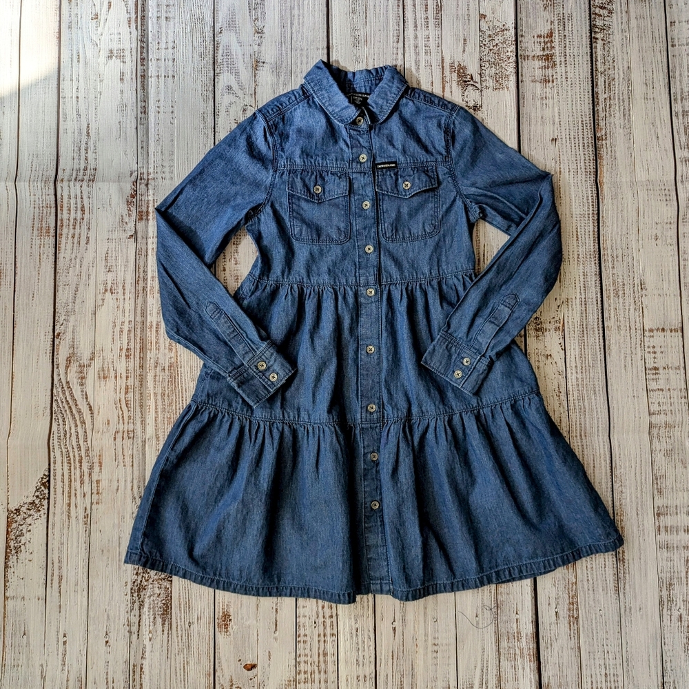 Calvin Klein Girl Chambray Denim Dress Size 7